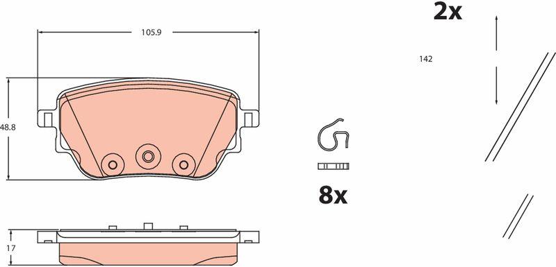 FREN BALATASI ARKA MERCEDES W177 V177 W247 C118 X118 H247 X247 - TRW - OEM A0004207500