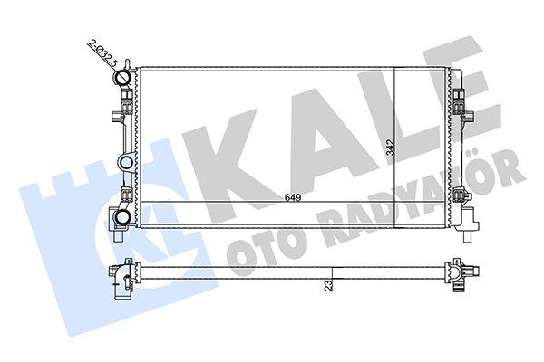 SU RADYATÖRÜ AUDI A1 10=>SEAT IBIZA IV-TOLEDO IV 08=>SKODA FABIA II-RAPID-ROOMSTER 06=>VW POLO 09=> 1.2 1.6 1.9TDI 1.2 1.4TSI 1.2TFSI (MT) (MEKANİK) (649x342x23) (6R0121253N-6RF121253) - KALE - OEM 6R0121253