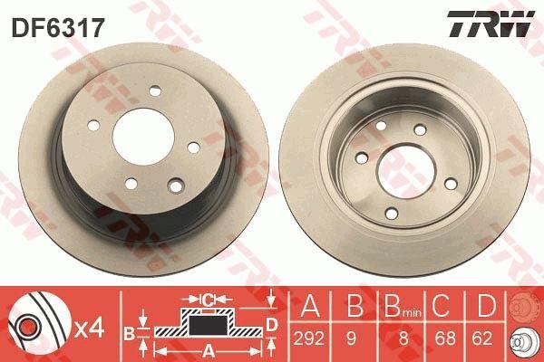 FREN DİSKİ ARKA CUBE 2010 >TIIDA 2004 > - TRW - OEM 43206EM10A