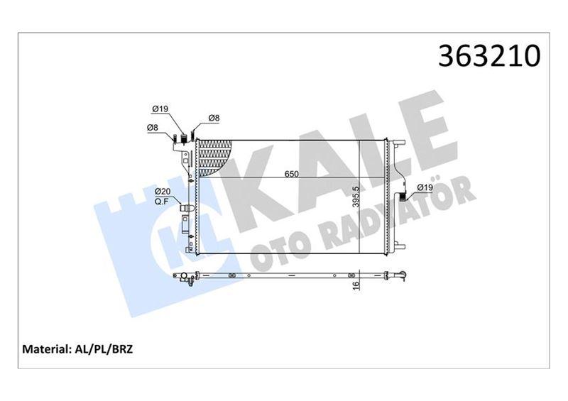 SU RADYATORU ARA SOGUTUCU BRAZING 16MM DUSTER LODGY 1.5DCI 12=> (MT) - KALE - OEM 214107273R