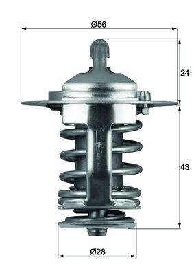 TERMOSTAT (82 °C - CONTALI) TOYOTA COROLLA 1,4L 1,6L 4ZZ-FE 3ZZ-FE ZZE111 ZZE112 ZZE120 ZZE121 VVTi 00-06 / AURIS COROLLA 1,6L 1ZR-FE 1ZR-FAE ZRE151 ZRE181 ZRE185 07-18 / RAV4 2,0L ACA21 ACA30 ACA31 ZSA30 01-> / AVENSIS 1,6L 1ZR-FAE ZRT270 09-> / VERSO 1,6L 1ZR-FAE ZGR20 09 -> - MAHLE - OEM 9091603129