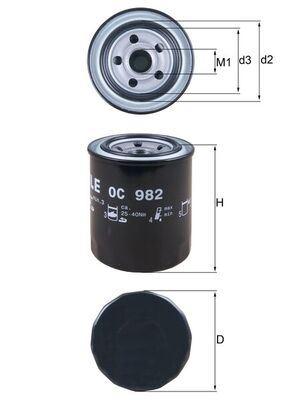 YAĞ FİLTRESİ Oil filter — MAHLE OC982 - MAHLE