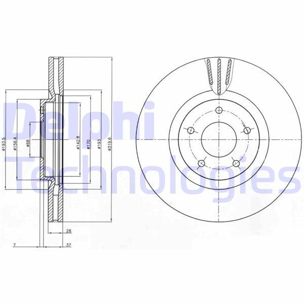 FREN DISKI ON (5D 296MM) QASHQAI 07-X-TRAIL 07- - DELPHI - OEM 40206JY01A