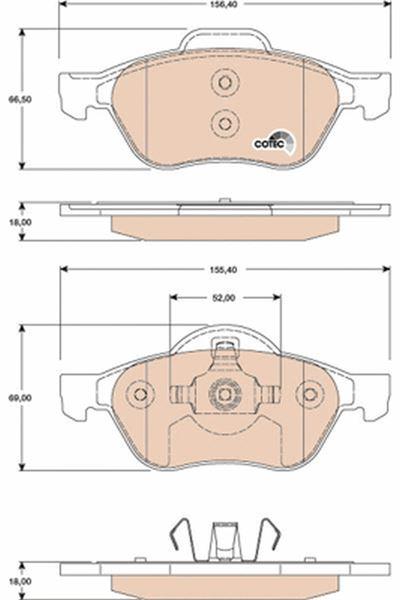 ÖN BALATA LGN III 10/07=>MEGANE II 11/02=> SCENİC II 06/03=> - TRW - OEM 410600012R