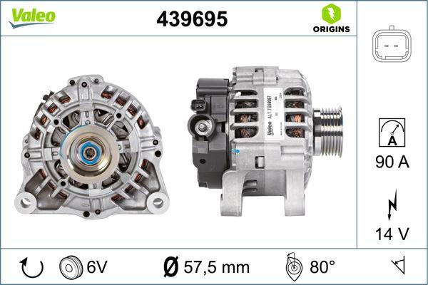 ALTERNATÖR 14V 90Ah P107-C1-C3-JUMPER-TOYOTA AYGO 1.4 HDİ 06=> (DV4TD) (439573) - VALEO - OEM 5705.CQ