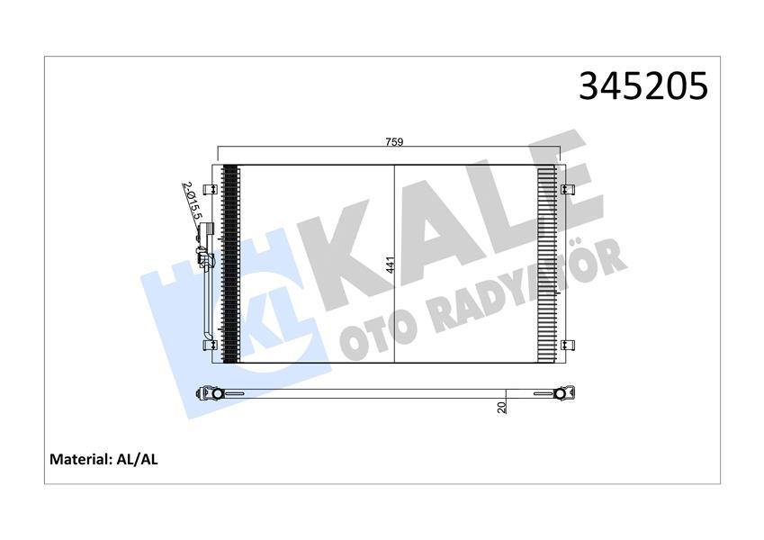 KONDENSER AL/AL VOYAGER IV-CARAVAN - KALE - OEM 4809227