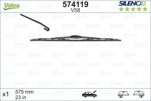 (x) SİLECEK (SILENCIO) 58cm (x1) V58 TAR.PALIO-BRAVO-BRAVA - VALEO - OEM 5901373
