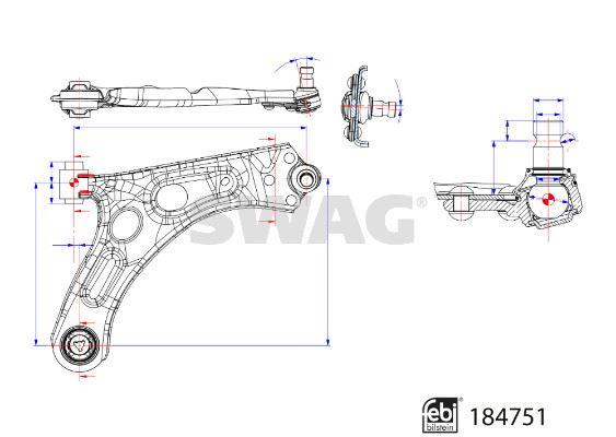 ÖN SALINCAK SAĞ ROTİLLİ OPEL CORSA F ELEKTRİKLİ PEUGEOT P208 ELEKTRİK - SWAG - OEM 9831621480