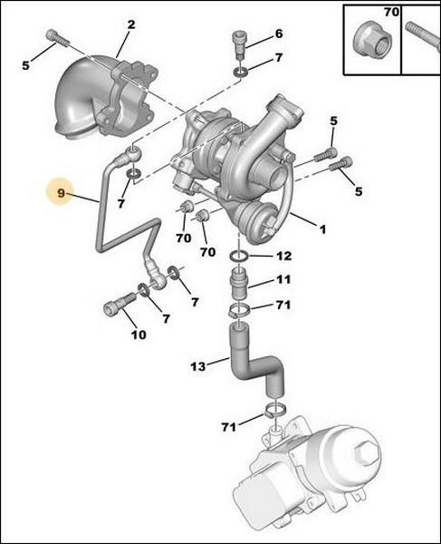 TURBO YAĞLAMA BORUSU FORD-PEUGEOT-CİTROEN FİESTA-206-307 02> 1.4 TDCİ - PSA - OEM 2S6Q