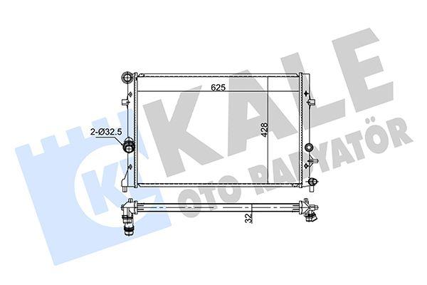 SU RADYATÖRÜ AUDI A3-SKODA OCATAVIA II-YETİ-VW CADDY III-GOLF VI-BEETLE-JETTA IV-TOURAN 1.2TSI 09=> (MT) (BRAZING) (625x452x32) - KALE - OEM 1K0121251CL