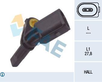 TEKERLEK HIZ SENSÖRÜ GOLF 5-JETTA 3-PASSAT-T5-T6-CADDY (03>) ÖN-SAĞ - FAE - OEM 7H0927804