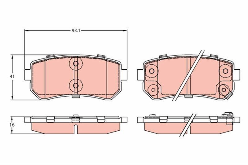 FREN BALATASI ARKA HYUNDAI IX-20   KONA   SONATA VII -KIA OPTIMA   PICANTO II   SELTOS   SOUL II A — TRW 60674 - TRW - OEM 583021GA00