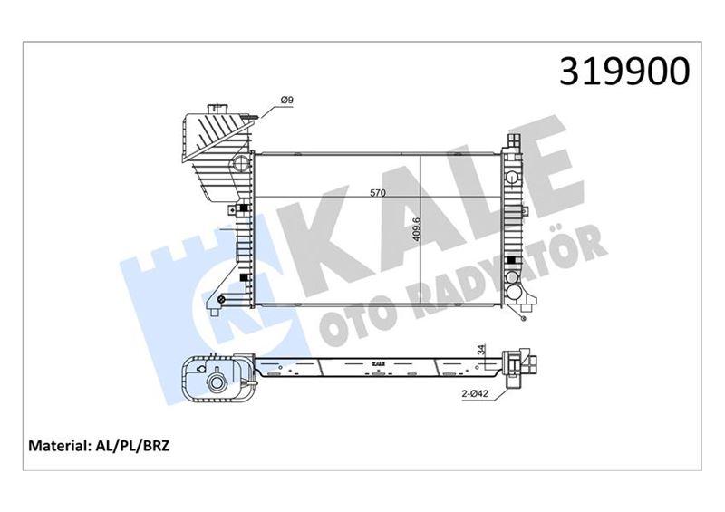 MOTOR SU RADYATORU MERCEDES SPRINTER B901>B904 96>06 - KALE - OEM A9015001800