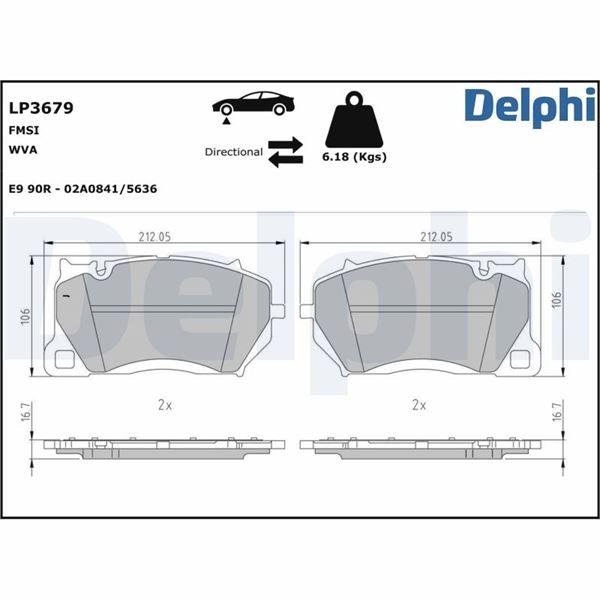 Ön FREN BALATASI AUDI-PORSCHEAUDI RS7 Sportback Quattro-PORSCHE Cayenne - DELPHI - OEM 4M8698151C