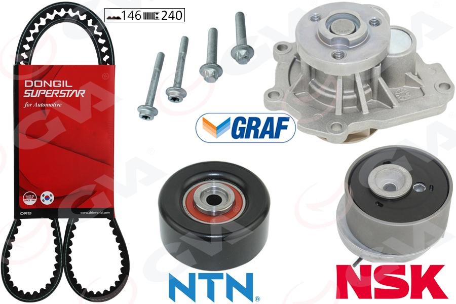 DEVİRDAİMLİ EKSANTRİK GERGİ KİTİ ASTRA H-J-INSIGNIA-VECTRA C-CRUZE 1.6-1.8 Z16XEP-XER-A16LET-XER-B16 - GVA - OEM 1606314
