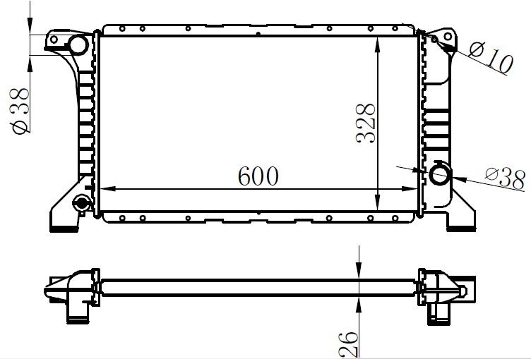 RADYATOR BRAZİNG MT(600X329X26)TRANSİT 1.6/2.0/2.5D 86- 62369A - ORIS - OEM 86VB8005BB