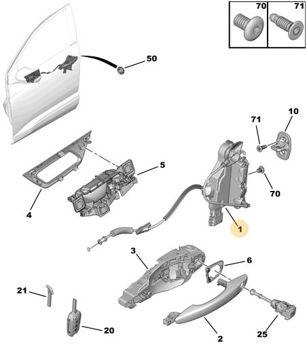 KAPI KİLİDİ ÖN SOL P3008 - PSA - OEM 9810423580