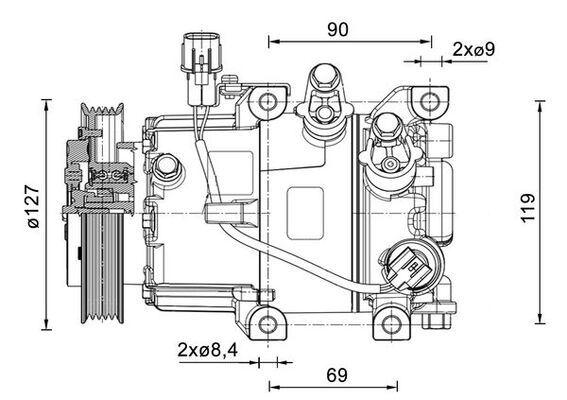 A/C-Kompressor HYUNDAI I20 1.1 TCI - MAHLE