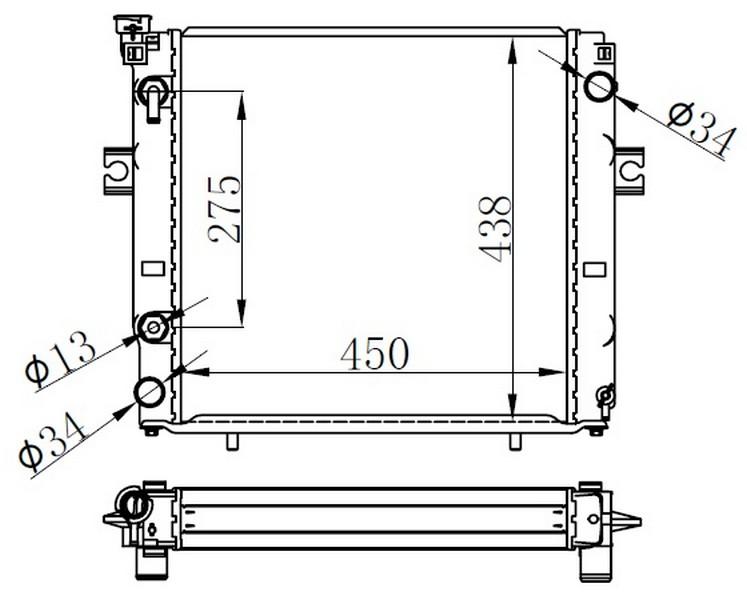 RADYATOR BRAZİNG AT(450X448X48)FORKLİFT — ORIS BFO141048 - ORIS