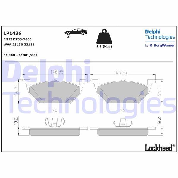 ÖN BALATA GOLF IV BORA (97-6.05) POLO 99=> OCTAVIA 97=>LEON TOLEDO 99-06 IBIZA 02=> AUDI - DELPHI - OEM 1J0698151A