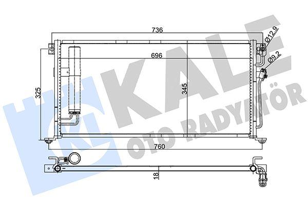 KLİMA KONDENSERİ MITSUBISHI LANCER (AL/AL) (696x338x16) - KALE - OEM MN151100