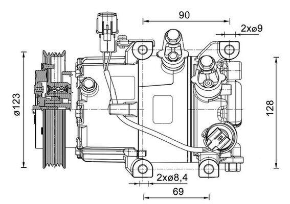A/C-Kompressor HYUNDAI I20 1.4 TCI — MAHLE ACP1465000P - MAHLE