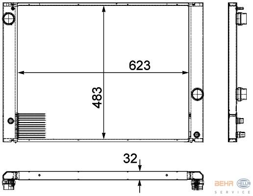 MOTOR SU RADYATORU BMW N43 N46 N52 E60 E63 E64 E65 OTOMATIK SANZIMAN - MAHLE - OEM 17117534914