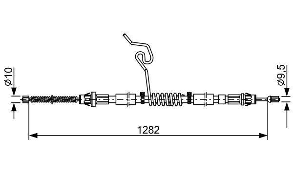 ARKA EL FREN TELI SAG TRANSIT V184 2.0TDCI 2.4TDCI 01>06 (A.CEKER ARKA TEK TEKER) - BOSCH - OEM YC152A635CH