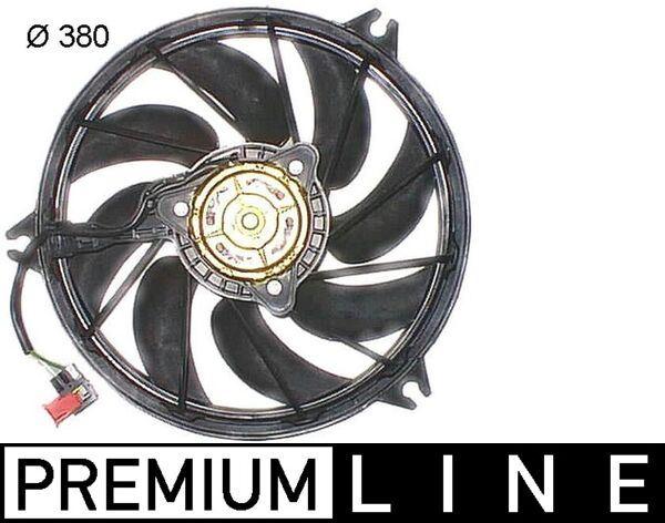 FAN MOTORU P206 1.1-1.4-1.4-1.6-2.0 16V-1.6HDI-2.0HDI 98=> (250W-385mm) - MAHLE - OEM 1253.C9