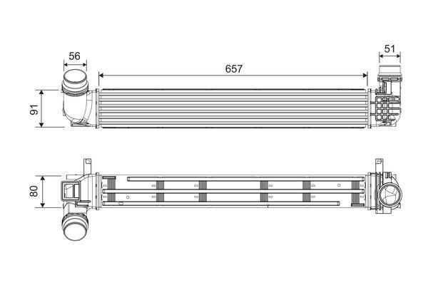 TURBO RADYATÖRÜ (INTERCOOLER) FLUENCE MGN III-SCENIC III 1.5DCI 09> (657x91x80) 110LUK - VALEO - OEM 144961285R