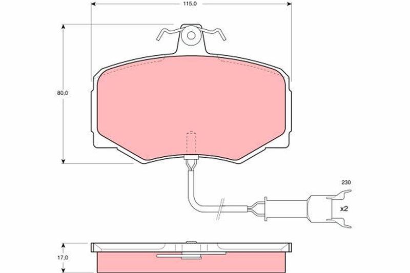(x) ÖN BALATA JAGUAR XJ 40 SOVERING 2.9 (86-90) 3.5 3.6 5.3 (85-92) - TRW - OEM JLM1281