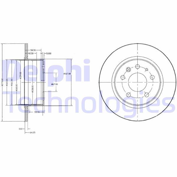 FREN DİSKİ (ÇİFTLİ PAKET). DELİKSİZ ÖN BMW 316. 318. 324 08/1982 > 10/1993 - DELPHI - OEM 34111154747