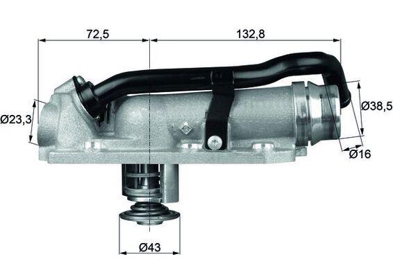 TERMOSTAT (KOMPLE) VW PASSAT (3B3) 105C - MAHLE - OEM 07D121111Q