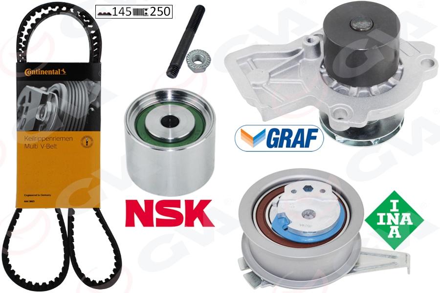 DEVİRDAİMLİ EKSANTRİK GERGİ KİTİ POLO-FABIA 14>IBIZA IV 15>A1 14>(CUSA-CUSB-CYZA-CYZB) - GVA - OEM 04L109119D