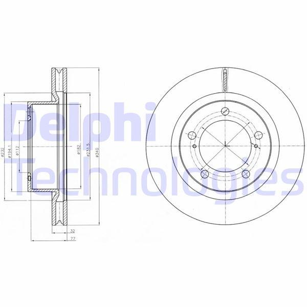 ÖN FREN DİSKİ (HAVA KANALLI) TOYOTA LANDCRUISER 4,7L 2UZ-FE V8 UZJ200 08-> / 4,5L 1VD-FTV VDJ200 dizel D4-D 08-> (340 çap x 5 bijon) - Adet disk fiyatıdır - DELPHI - OEM 4351260180