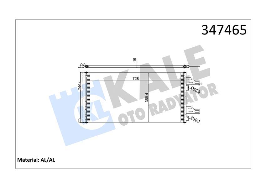 KLİMA RADYATÖRÜ (KONDANSATÖR) PEUGEOT BOXER 06> CITROEN JUMPER 06> FIAT DUCATO 06> 2.0-2.2 HDI AL/PL/BRZ - KALE - OEM 1649790580
