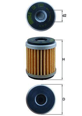 YAĞ FİLTRESİ Oil filter element — MAHLE OX799 - MAHLE