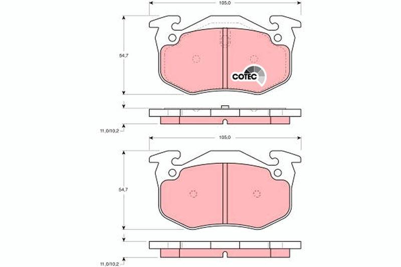 ARKA FREN BALATASI PEUGEOT P106 96>04 P205 87>98 P206 00>09 P306 97>01 P309 89>93 CITROEN SAXO 96>04 XSARA 97>05 ZX 92>97 RENAULT R9-R19- MGN I-CLIO I-II (İNCE TİP) - TRW - OEM 4254.42