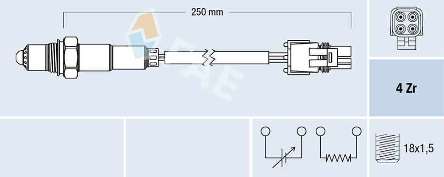 OKSIJEN SENSORU R19 1.6 MEGANE 2.0 LAGUNA 1.8 2.0 - FAE - OEM 7700871544