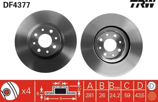 ON FREN DİSKİ HAVALI FIAT BRAVO II 07>STILO 01 - TRW - OEM 46535086