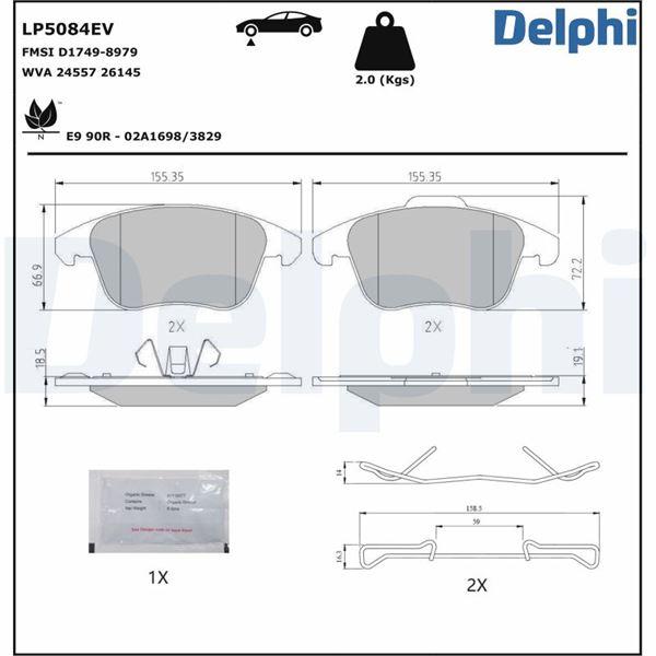 ÖN FREN BALATASI CORSA F (e) 19> MOKKA e 20> 208 19> 2008 19> C4 20> DS3 18> - DELPHI - OEM 1675901280