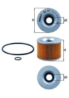 YAĞ FİLTRESİ Oil filter element — MAHLE OX61D - MAHLE