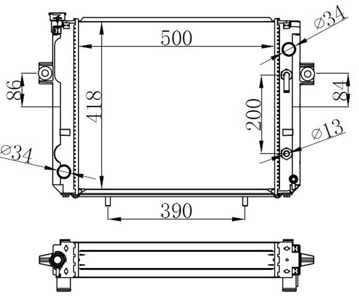 RADYATOR BRAZİNG AT(500X418X48)FORKLİFT — ORIS BFO457048 - ORIS
