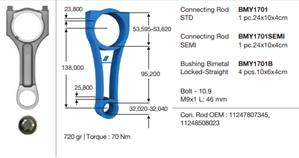 PISTON KOLU BMW N47 B47 E81 E82 E87 E88 E60 E90 F10 F20 F30 F22 E92 E93 F32 F34 F36 E84 E83 F25 F15 G11 G12 G30 MINI F54 F55 F56 F57 F60 - BMY - OEM 11248473776