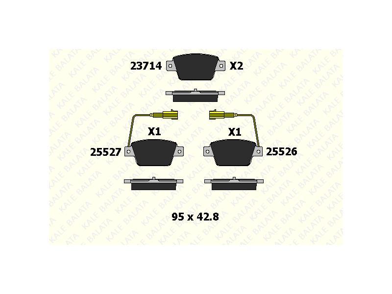 FREN BALATASI ARKA 1.3 LINEA 1.4 STILO - KALE BALATA - OEM 6001073153