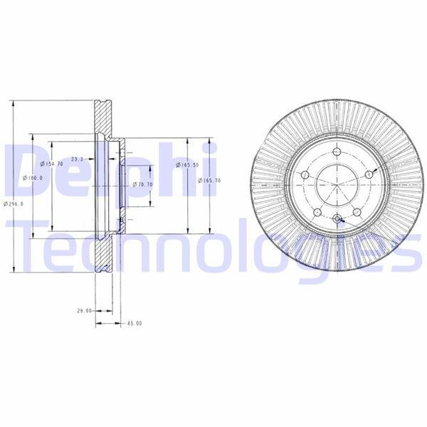 FREN DISKI ON (5D 295MM) CAPTIVA 06- ANTARA 06- - DELPHI - OEM 96625948