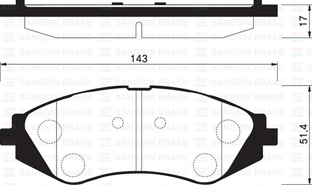 ÖN FREN BALATASI LACETTI 1.4-1.6-1.8 2.0D 04> NUBIRA 1.4-1.6-1.8 2.0D 04> - SANGSIN - OEM 96405129