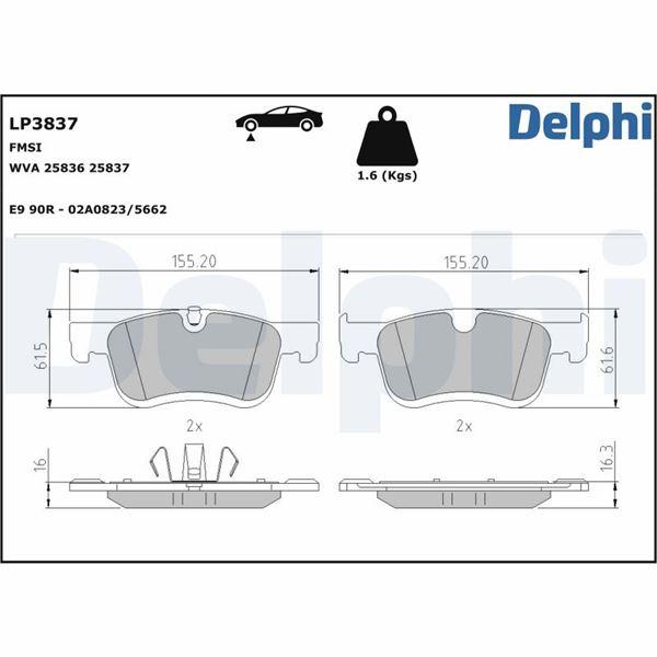 FREN BALATASI ON (155MM) C4 PICASSO 13- - DELPHI - OEM 1678168580