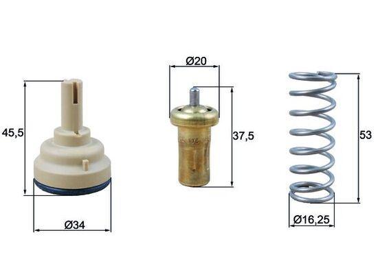 TERMOSTAT (95 ºC) VOLKSWAGEN GOLF V VI JETTA III IV SCIROCCO TIGUAN TOURAN - MAHLE TERMOSTAT - OEM 03C121110G