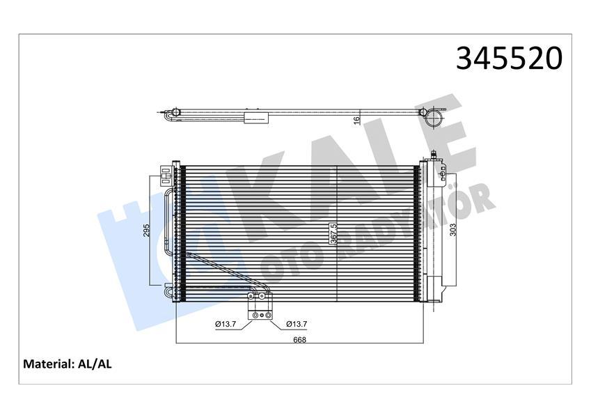 KLIMA RADYATORU MERCEDES SLK-CLASS R171 — KALE 345520 - KALE - OEM A1715000154